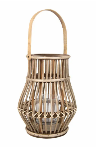 Farol en Bambú FREE HOME Gris 23 cm